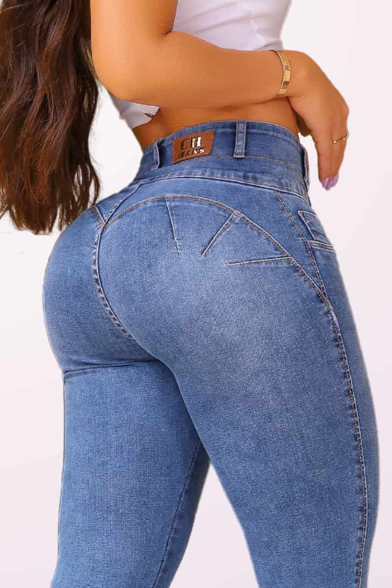 Calça Jeans Modeladora Mega Bumbum Delavê JEB7503