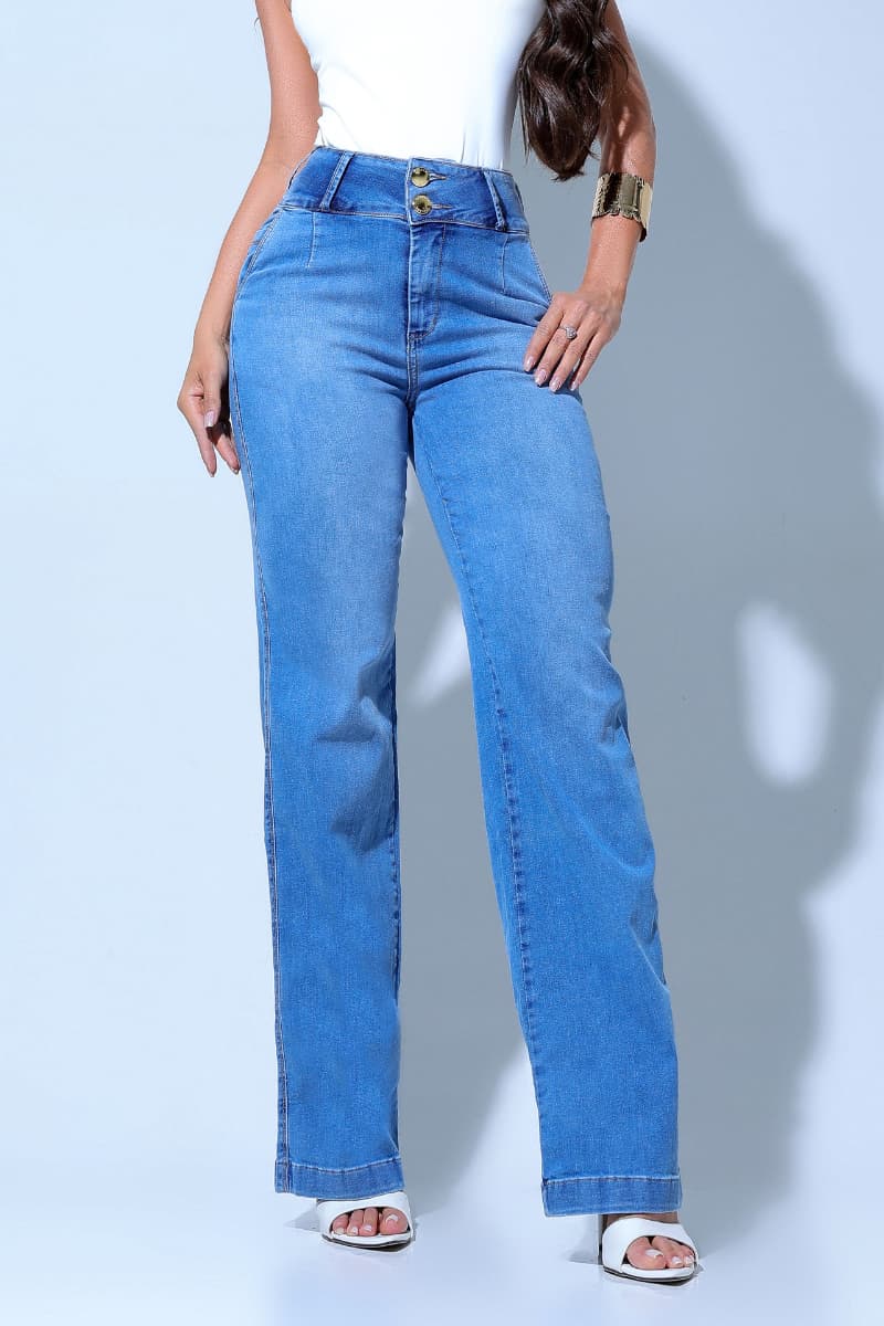 Calça Jeans Wide Leg Modeladora JEB121