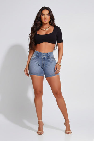 Bermuda Jeans Modeladora Com Elastano JEB50