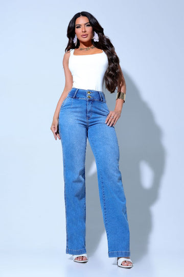Calça Jeans Wide Leg Modeladora JEB121
