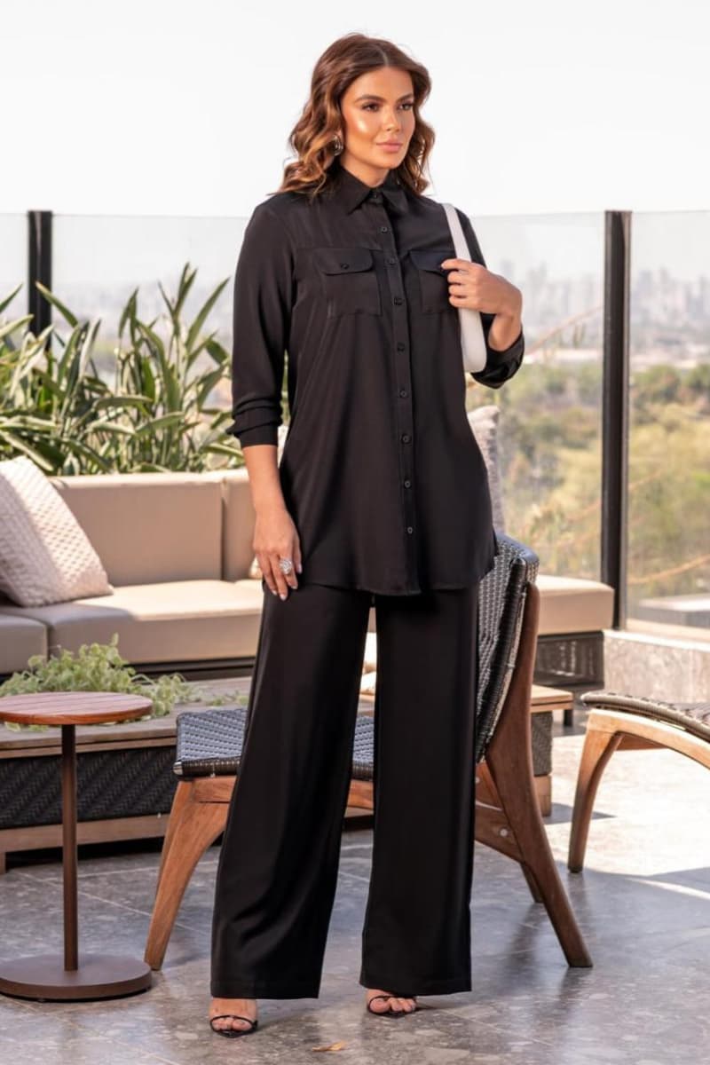 Camisa Chemise Preto JEB189