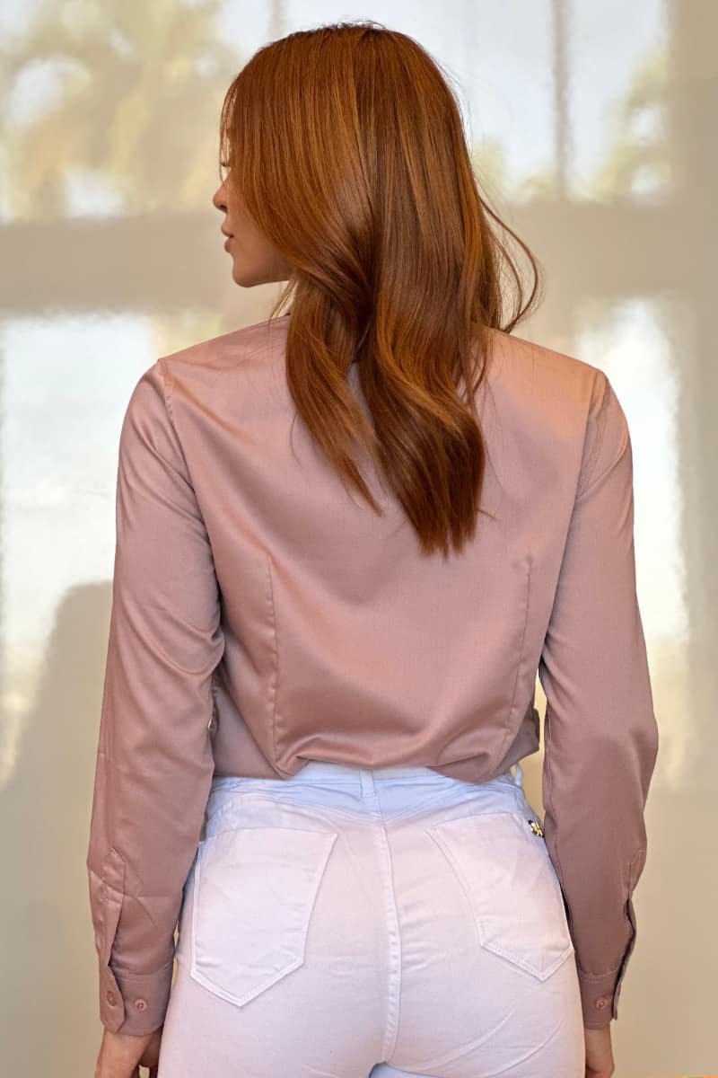 Camisa Feminina Elegante Rosê JEB14