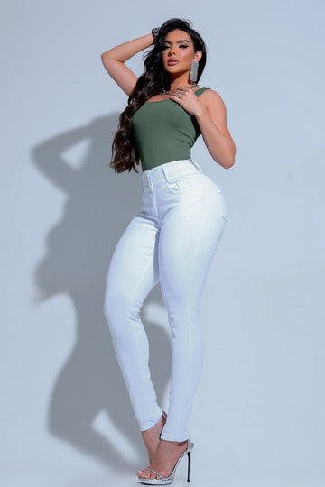Calça Jeans Modeladora Milagrosa Skinny Cós Alto JEB112
